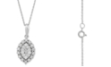 Macy's Diamond Marquise Cluster Halo 18" Pendant Necklace (1/3 ct. t.w.) in 10k White Gold